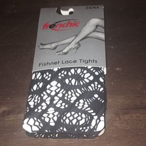 Frenchic Black Fishnet Lace Tights